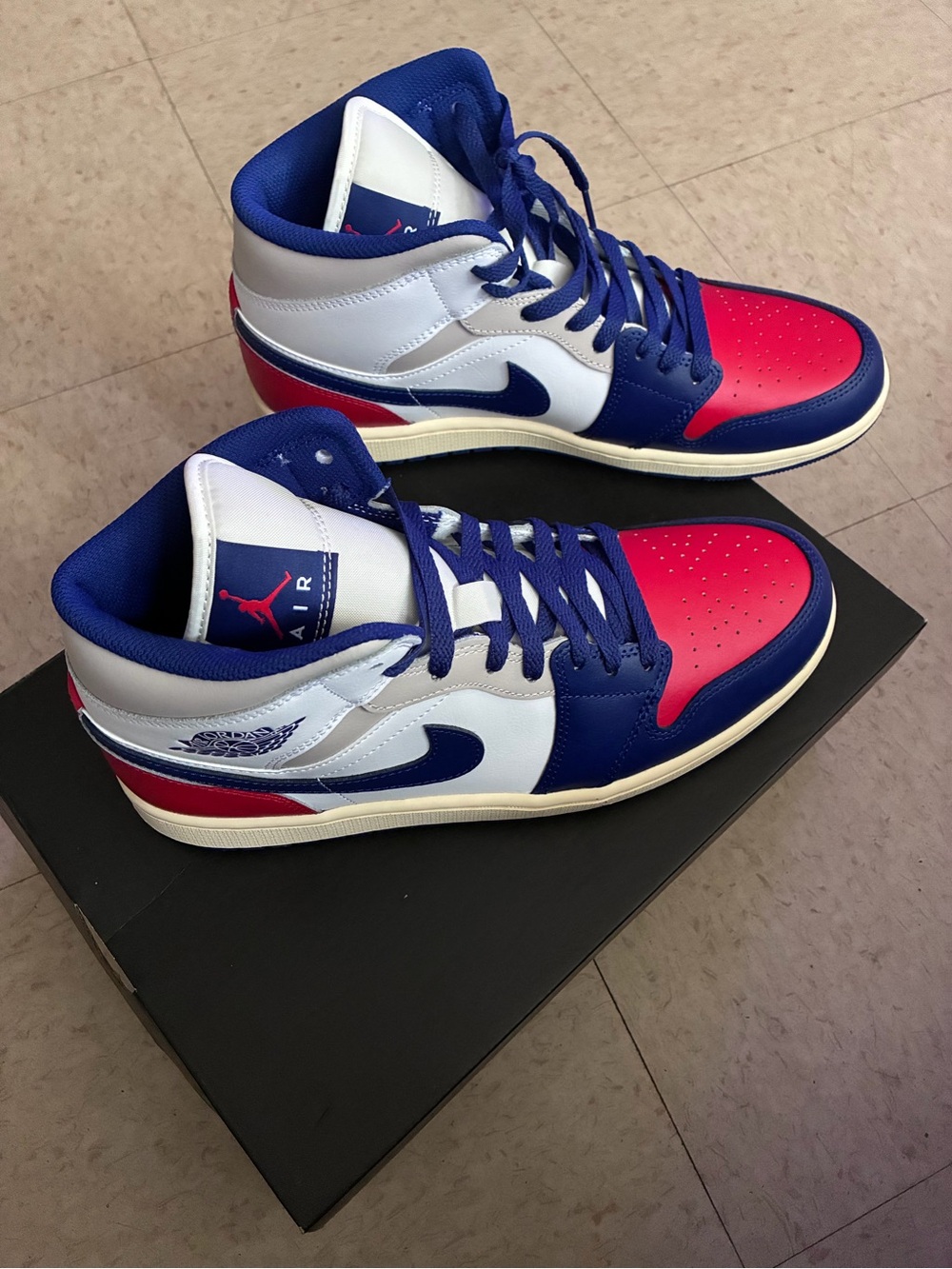 Jordan Men’s High-Top Sneakers - Red / Blue / White